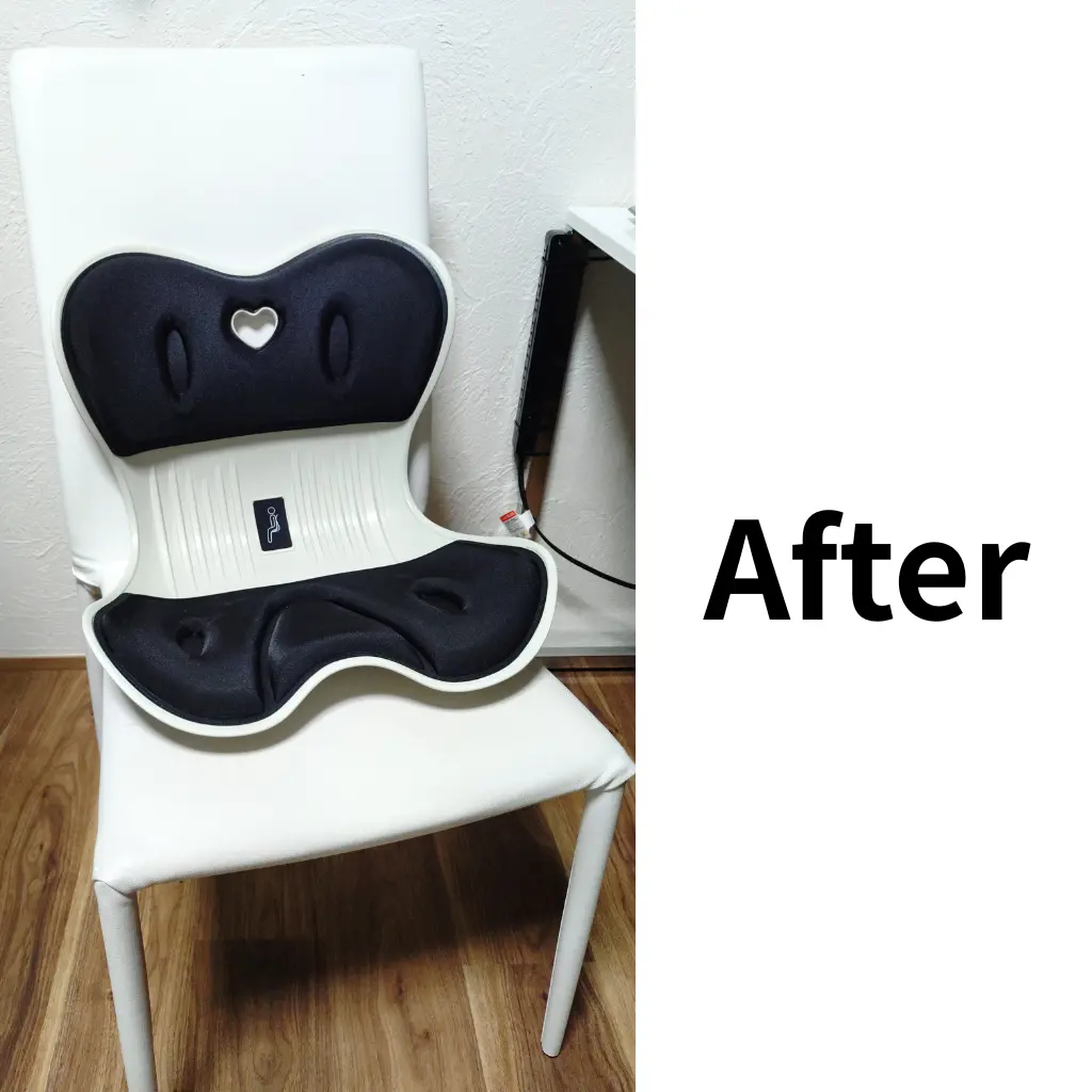 姿勢サポートチェアを設置した椅子の状態（After）