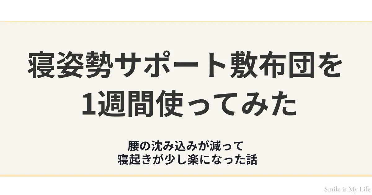 寝姿勢サポート敷布団の実体験レビュー記事のアイキャッチ画像