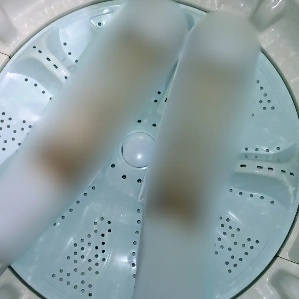 洗浄後に糸くずフィルターに溜まっていた汚れの状態（モザイクあり）